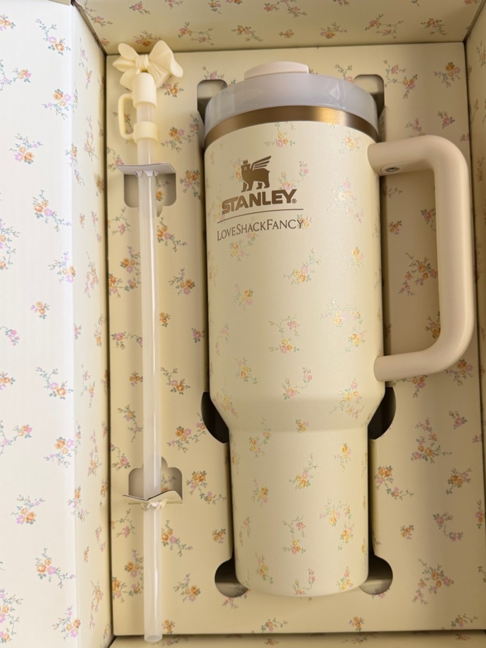 Love Shack Fancy Butter Yellow Floral Stanley